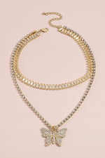 Double Chain Butterfly Necklace