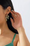 Rhinestone Leaves Earrings