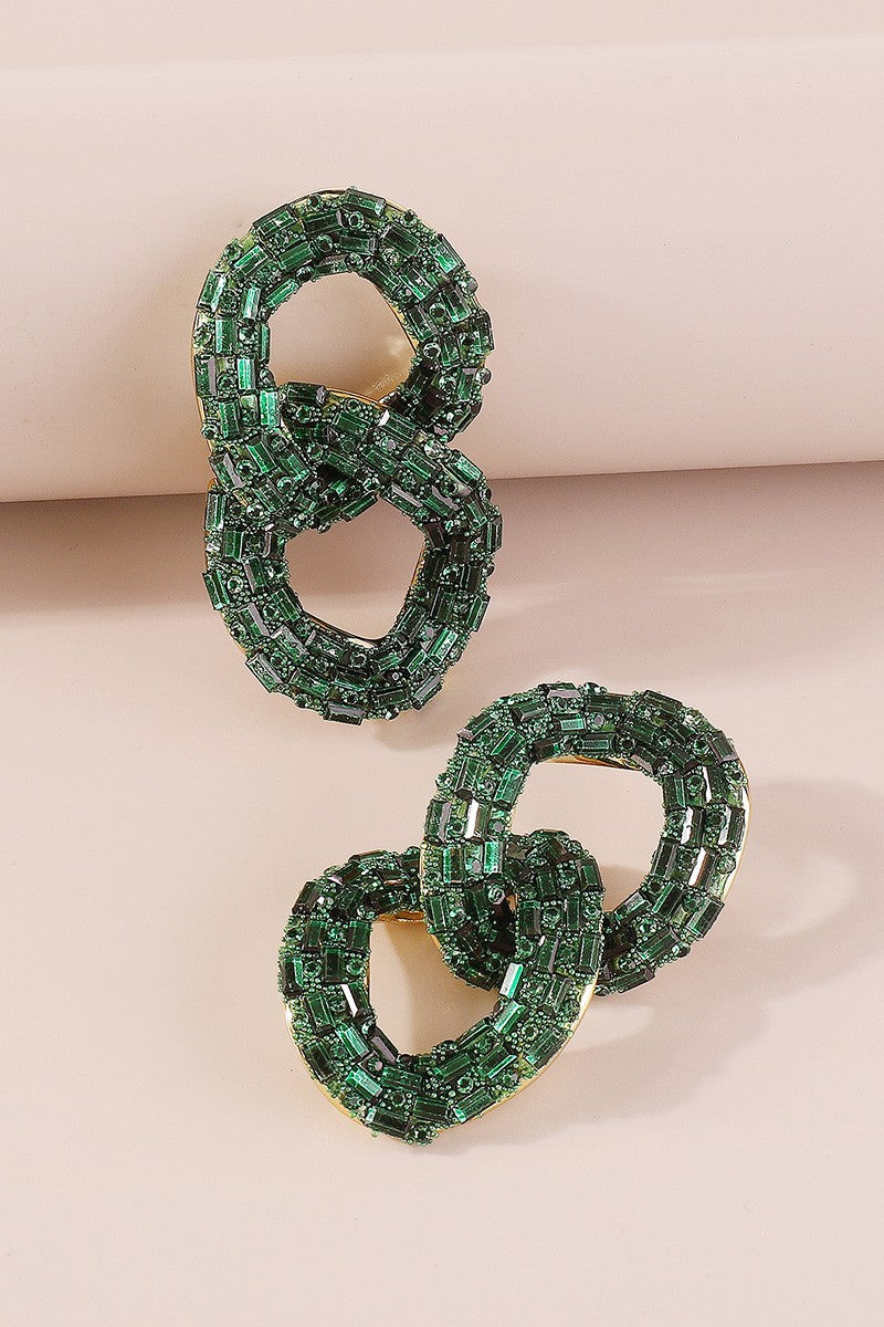 Green Chain Earrings