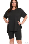 Lazy Day Set (Plus) Round Neck