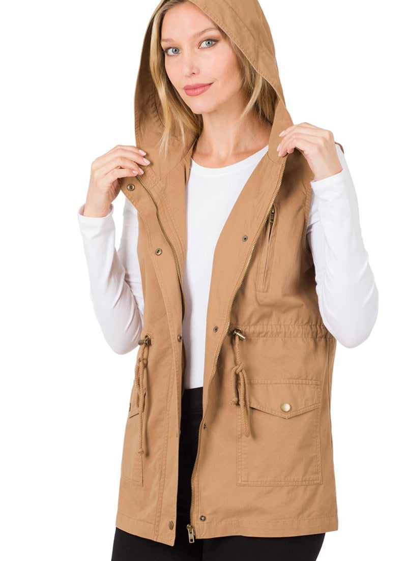 Hooded Camel Vest