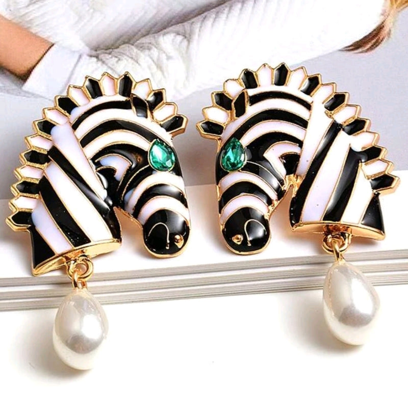 Zebra Earrings