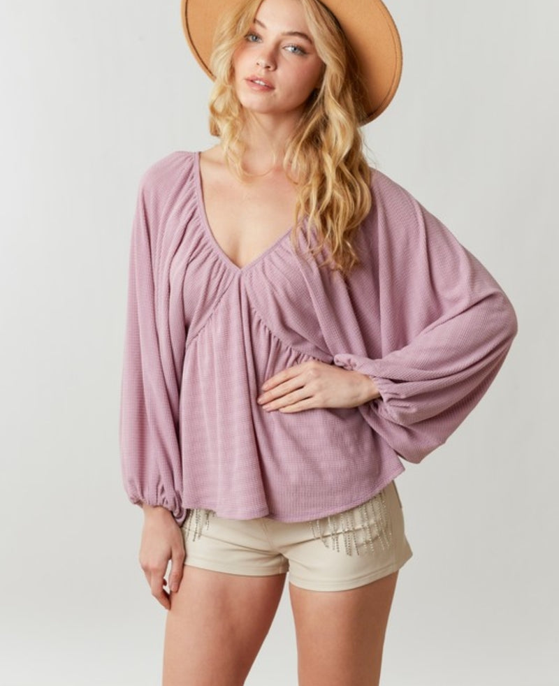 Solid Babydoll Top