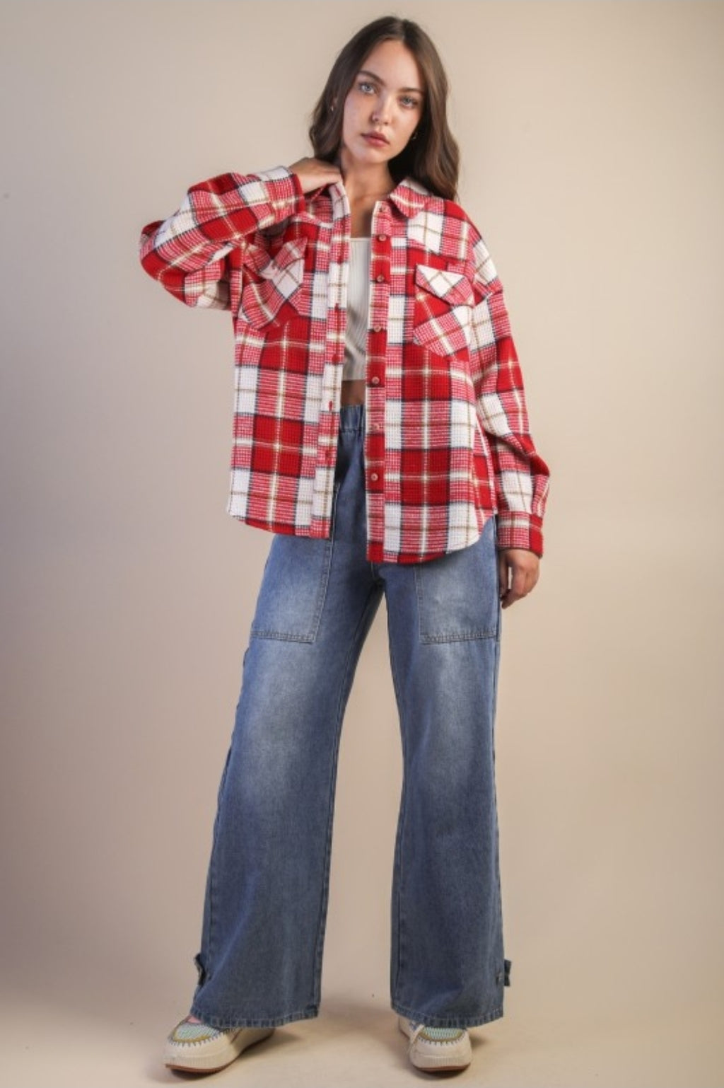 Plaid Thermal Shacket