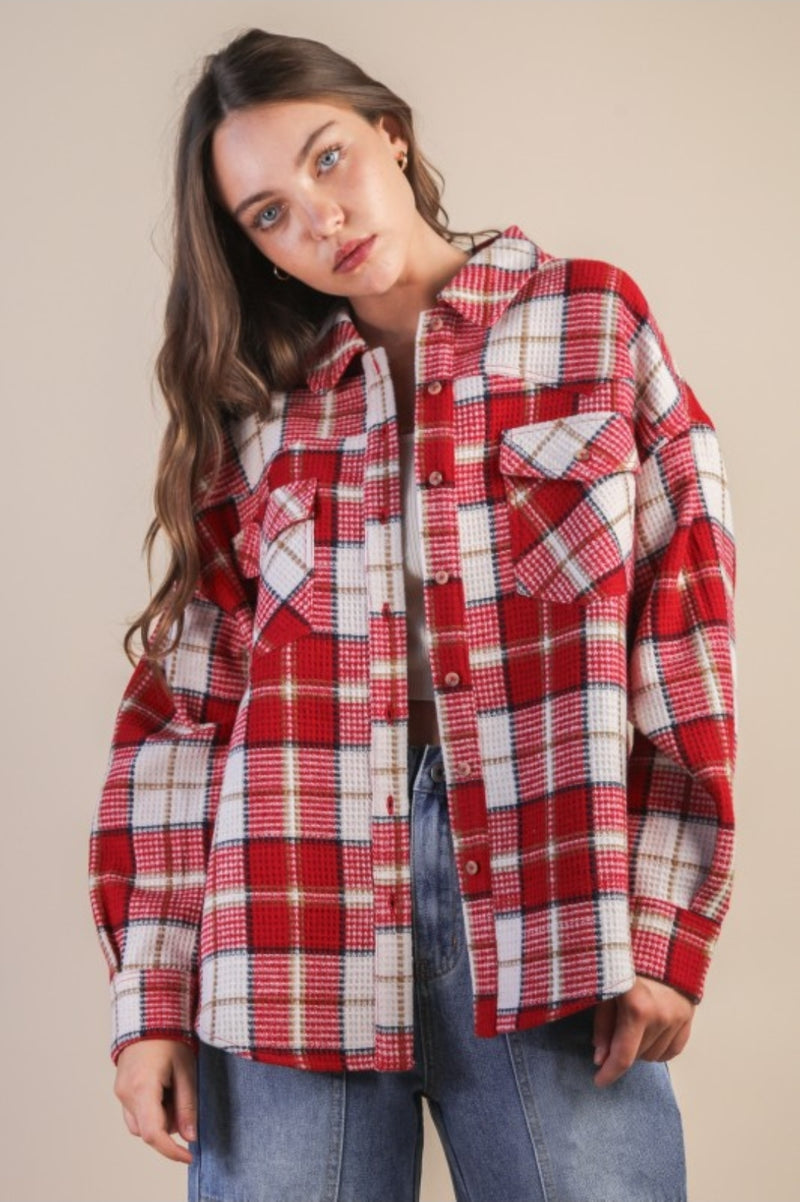 Plaid Thermal Shacket