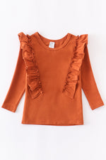 Rust Ruffles Top