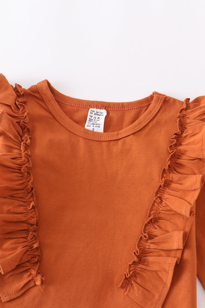 Rust Ruffles Top