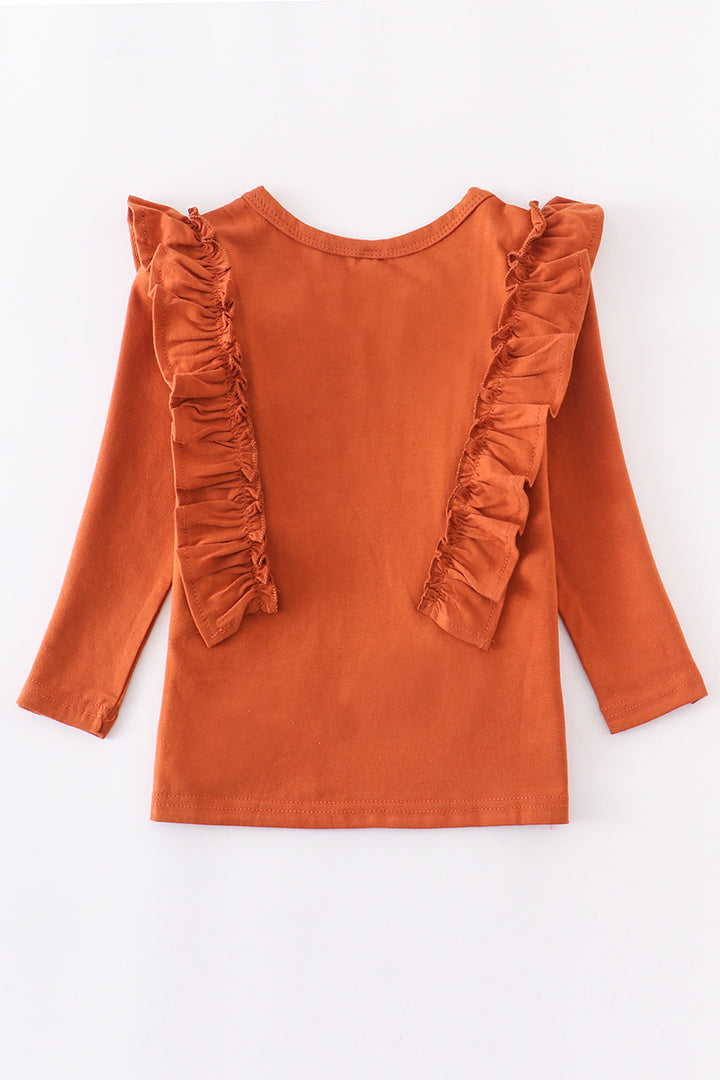 Rust Ruffles Top