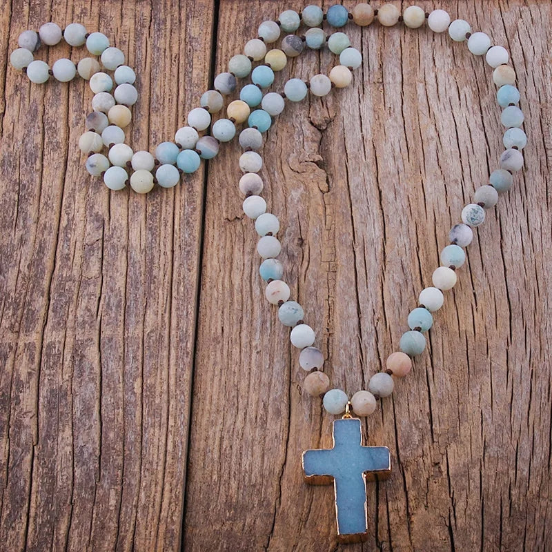 Stone Cross Necklace