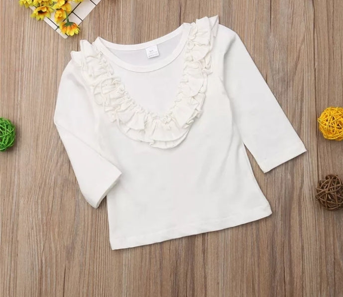 Ruffle Cream Top